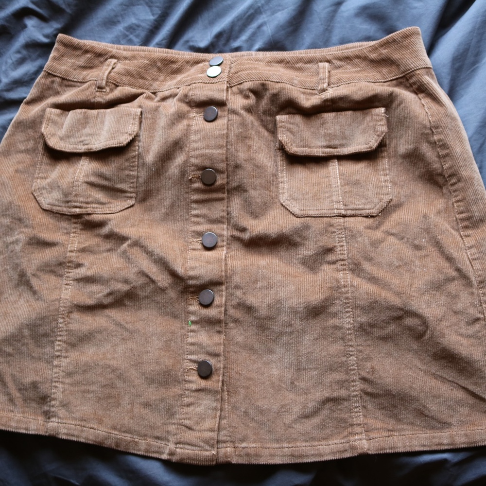 VINTAGE corduroy button up skirt